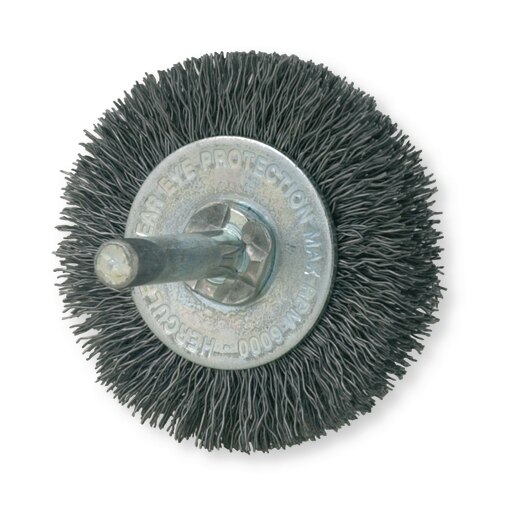 Brosse plate sur tige fils acier